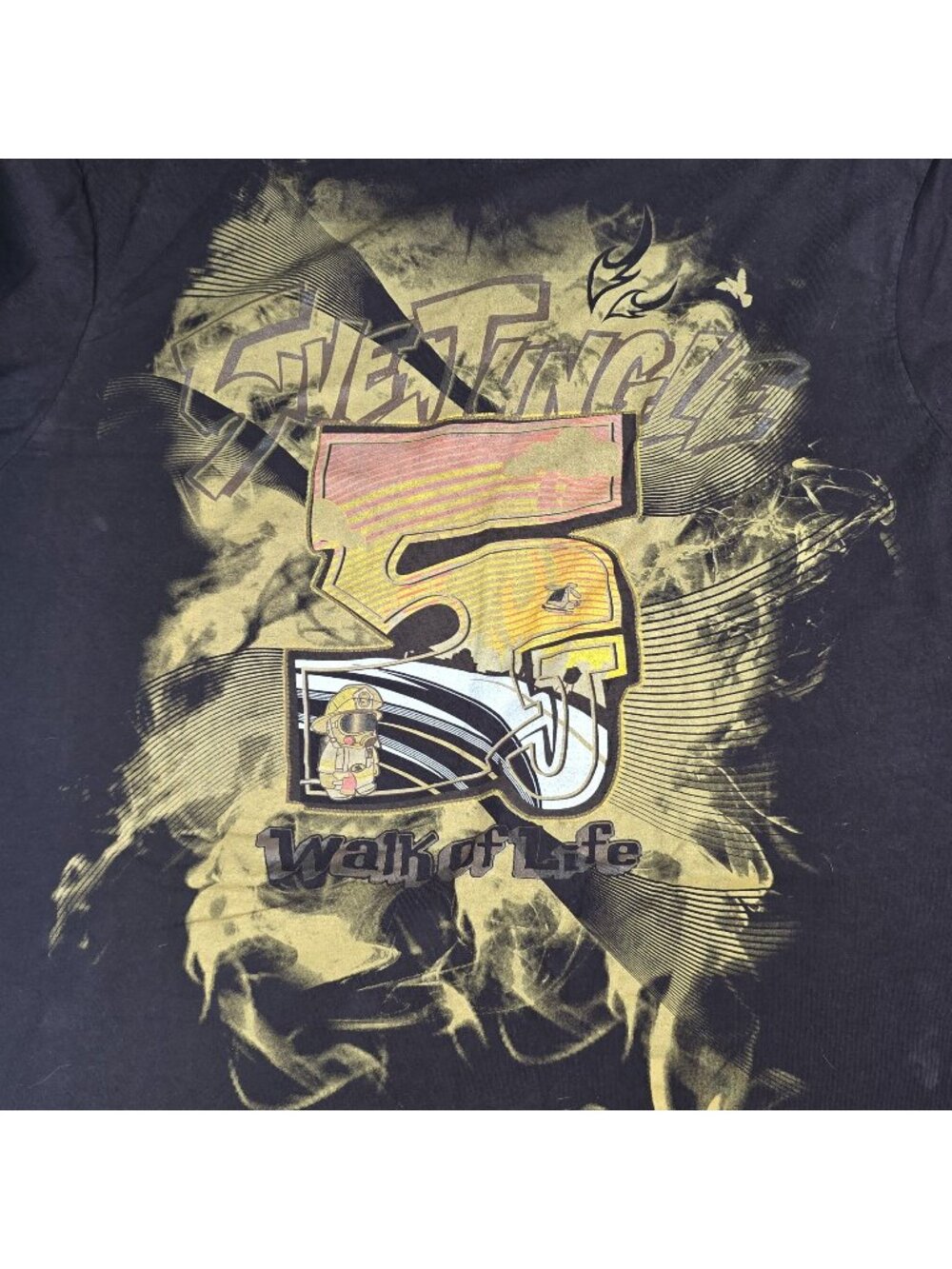 5ive Jungle Walk Of Life Graphic T-Shirt Black 4XL Mens Cotton Tee